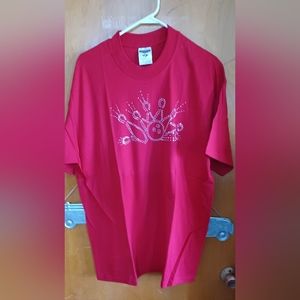 Women's rhinestone T-shirt bowling theme sz med, New
